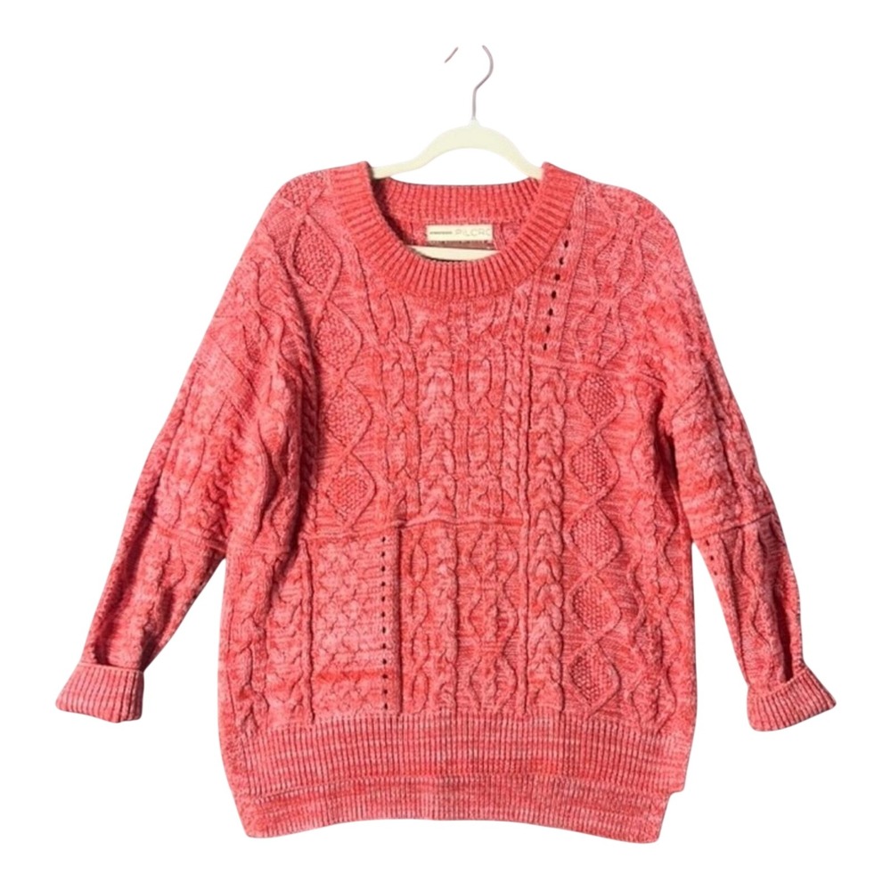 Pilcro by Anthropologie Red/Pink Cable Knit Sweater Size XS